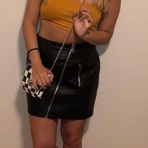 Black Pleather Stradivarius Skirt